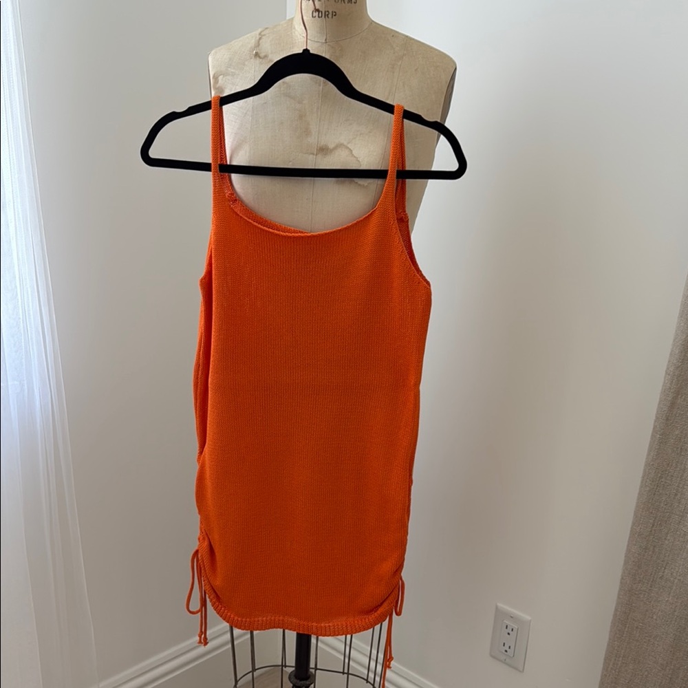 Orange Sleeveless Knit Dress / Beach Cover Up.  Never worn.